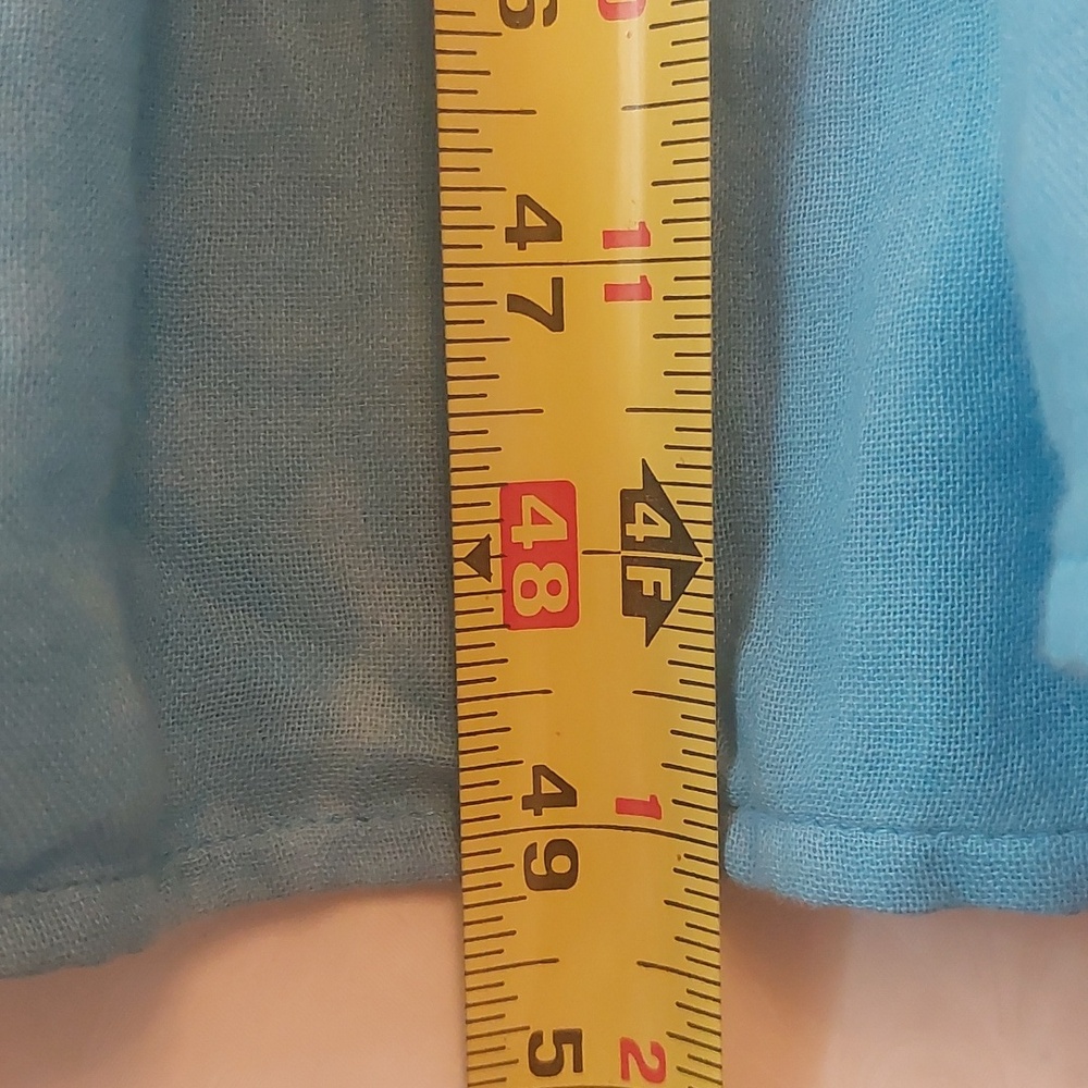 Time And Tru Blue Tie Dye Ruffle Tie Shoulder Midi Dress Sz L - Picture 16 of 17